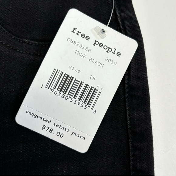Free People Skinny Jeans Womens 28 Destroyed Distressed Black 30” Inseam - Picture 3 of 11